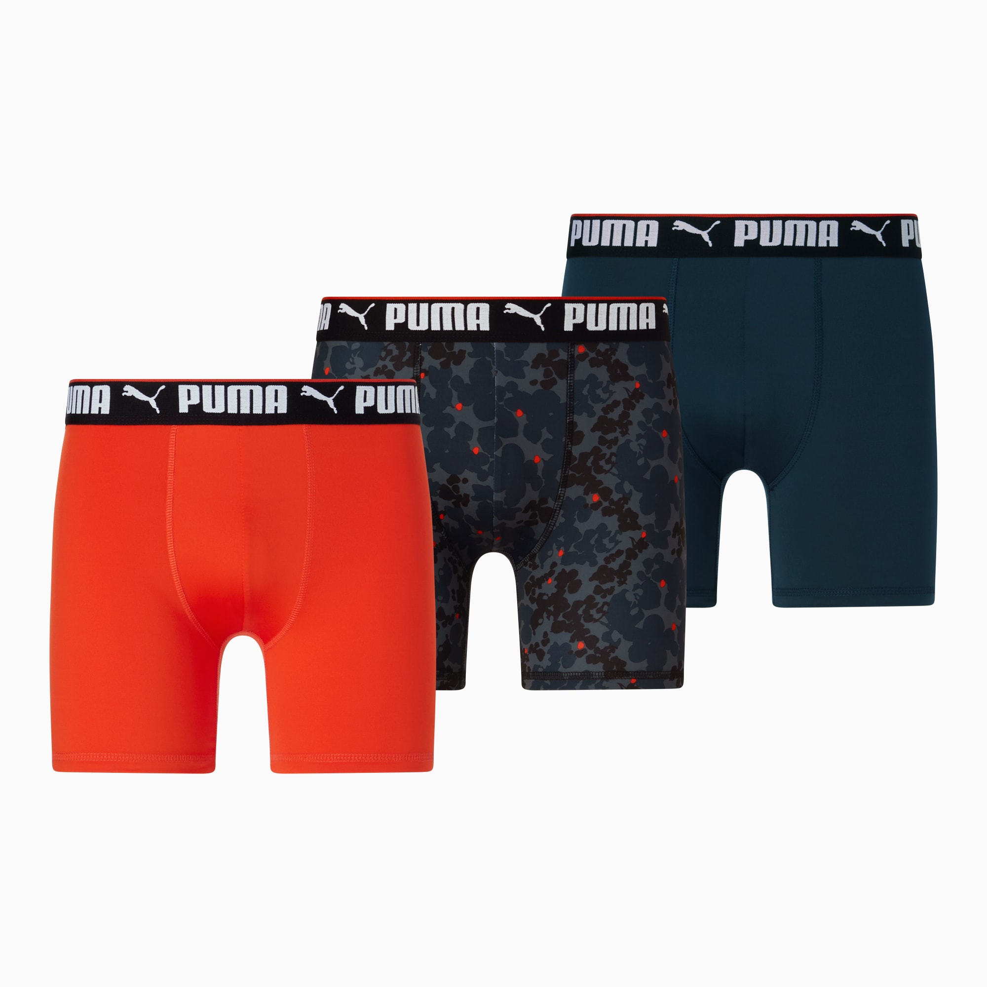 Puma Men's Performance Boxer Briefs Large 3-Pack Sport Style Black